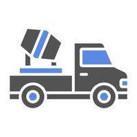 Concrete Mixer Vector Icon Style