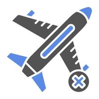 Cancelled Flight Vector Icon Style