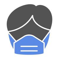 Man Wearing Mask Vector Icon Style