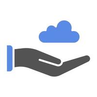 Cloud in Hands Vector Icon Style