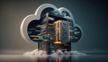 Cloud computing technology concept background, digital. photo