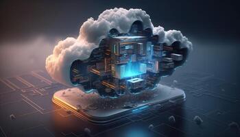 Cloud computing technology concept background, digital. photo