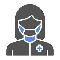 Female Surgeon Vector Icon Style