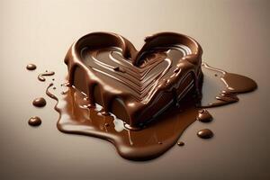 chocolate in the shape of a love heart. photo