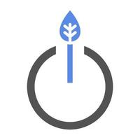 Eco Power Button Vector Icon Style