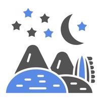 Desert Night Vector Icon Style