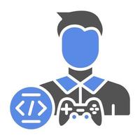 Game Developer Male Vector Icon Style