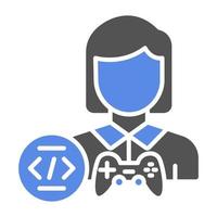 Game Developer Female Vector Icon Style