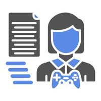 Game Script Writer Femal Vector Icon Style