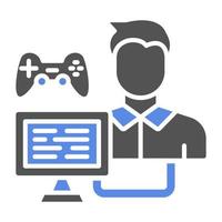 Game Modder Male Vector Icon Style