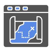 Game Map Vector Icon Style