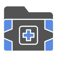 médico carpeta vector icono estilo