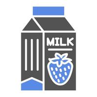 Strawberry Milk Vector Icon Style