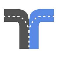 Road Split Vector Icon Style