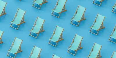 Background of similar deckchairs placed in row in studio photo