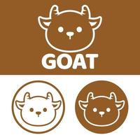 Cute Kawaii head goat ram sheep Mascot Cartoon Logo Design Icon Illustration Character vector art. for every category of business, company, brand like pet shop, product, label, team, badge, label