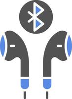 Bluetooth Headphones Vector Icon Style