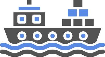 Cargo Ship Vector Icon Style