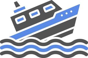 Ship Sinking Vector Icon Style