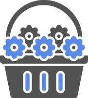 Flower Basket Vector Icon Style