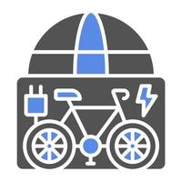 Electric Bike City Tour Vector Icon Style