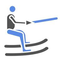 Barefoot Skiing Vector Icon Style