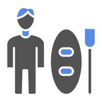 Levántate paddleboarding vector icono estilo