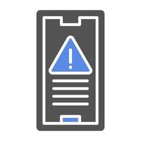 Mobile Warning Vector Icon Style