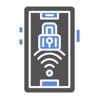 Signal Wifi 4 Bar Lock Vector Icon Style