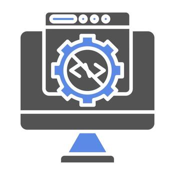 No código desarrollo pla vector icono estilo