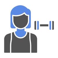 Fitness Trainer Female Vector Icon Style