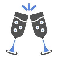 Champagne Glasses Vector Icon Style