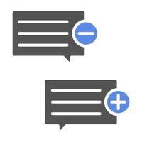 Plus And Minus Comments Vector Icon Style