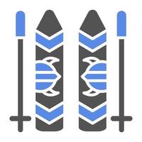 Viking Skis Vector Icon Style