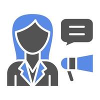 PR Specialist Female Vector Icon Style