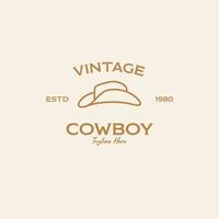 Vector cowboy hat logo design concept illustration template idea