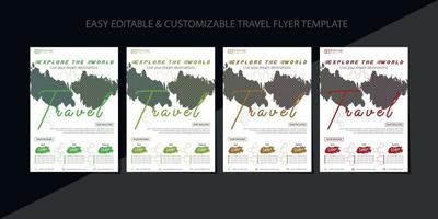 Travel poster or flyer pamphlet brochure design layout space for photo background. Travel flyer template for travel agency vector