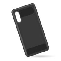 Black phone case template. Realistic phone case illustration for men. Phone case display vector