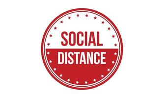 Social Distance Rubber Stamp. Red Social Distance Rubber Grunge Stamp Seal Vector Illustration