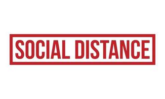 Social Distance Rubber Stamp. Red Social Distance Rubber Grunge Stamp Seal Vector Illustration