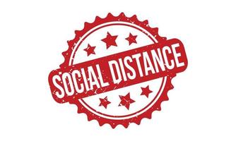 Social Distance Rubber Stamp. Red Social Distance Rubber Grunge Stamp Seal Vector Illustration