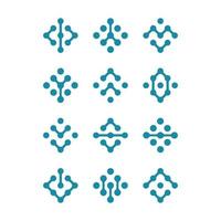 set of dot biotechnology internet vector icon