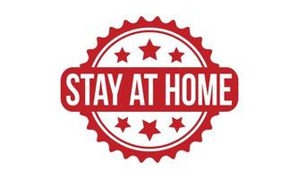 Stay at Home Rubber Stamp. Red Stay at Home Rubber Grunge Stamp Seal Vector Illustration - Vector