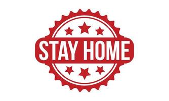 Stay Home Rubber Stamp. Red Stay Home Rubber Grunge Stamp Seal Vector Illustration