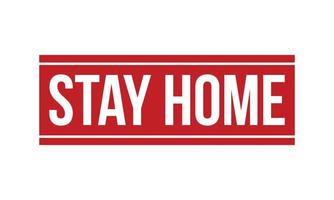 Stay Home Rubber Stamp. Red Stay Home Rubber Grunge Stamp Seal Vector Illustration