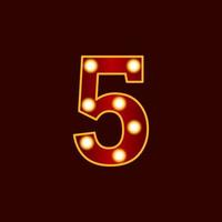 6 number with bulb vector icon