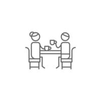 Tea time, people, restaurant vector icon