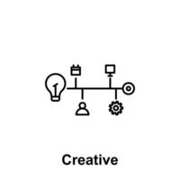 Process, goal, bulb vector icon