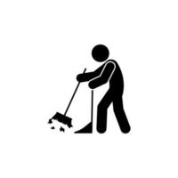 man sweeping vector icon