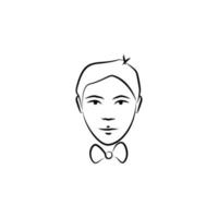 entertainer avatar sketch style vector icon